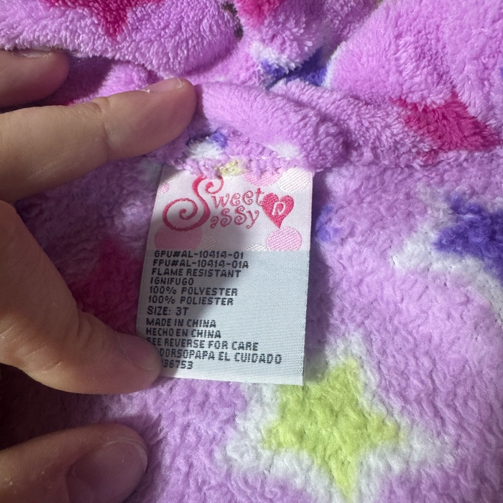 Pink Star Patterned Robe 3T - Picture 3 of 4